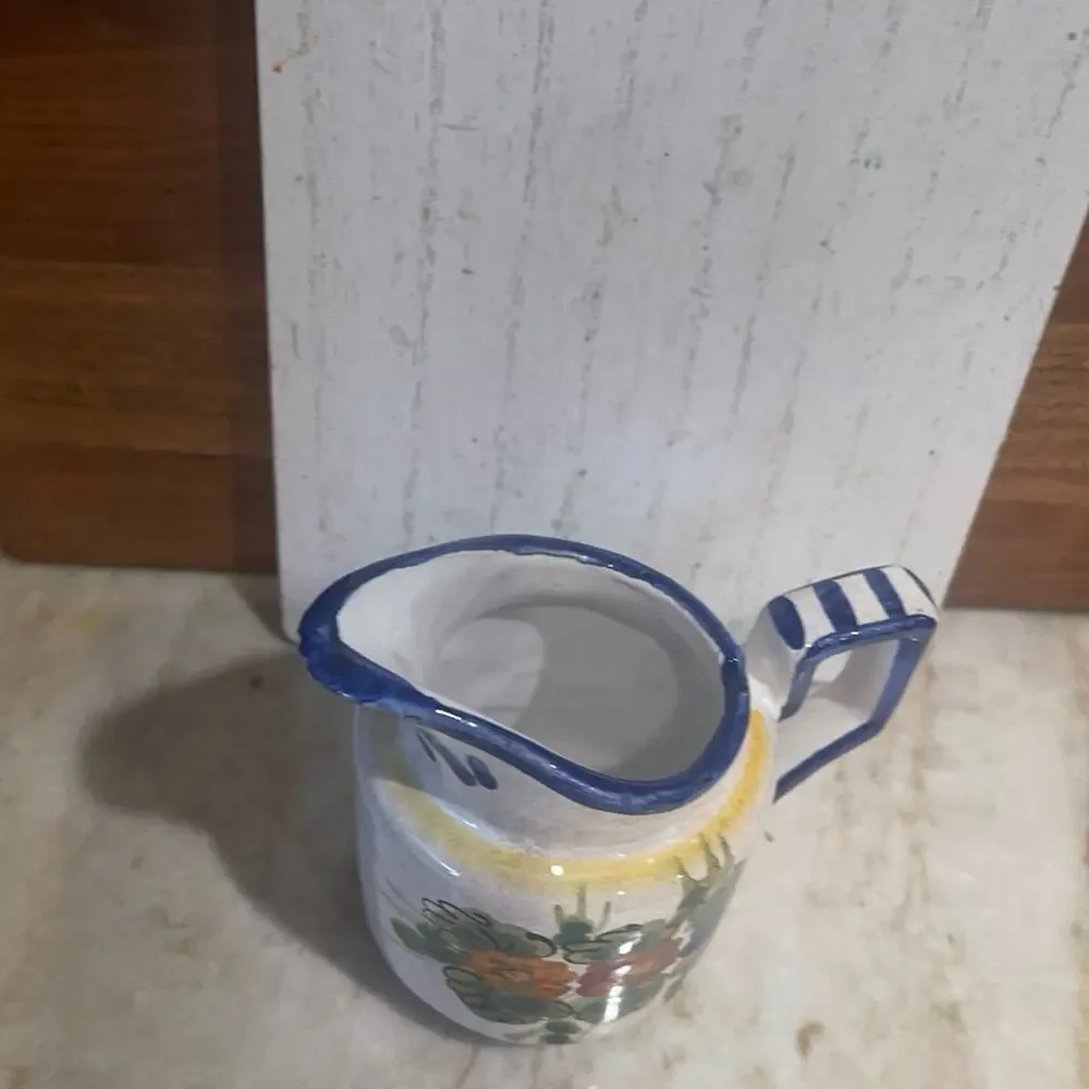 Italian handpainted creamer 4”